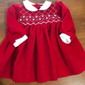 Smocked Red Holiday Dress